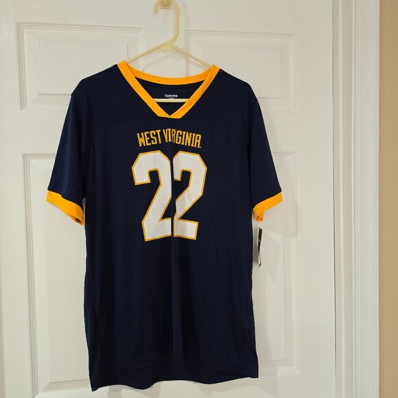 West Virginia Mountaineers WVU Men's Captivating Jersey Polyester Navy Sz L NWT - Picture 1 of 7